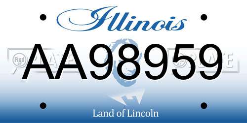AA98959 Illinois License Plate