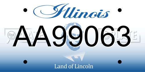 AA99063 Illinois License Plate