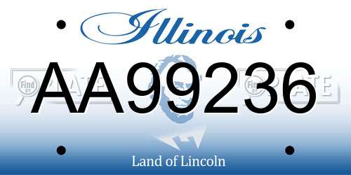 AA99236 Illinois License Plate