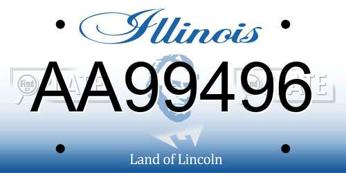 AA99496 Illinois License Plate