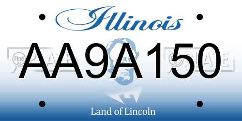 AA9A150 Illinois License Plate