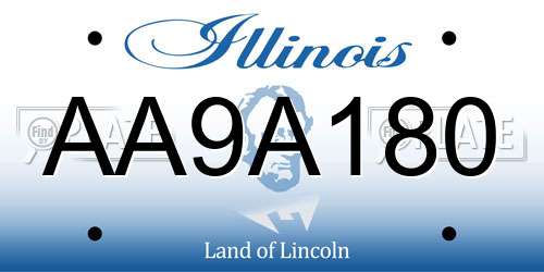 AA9A180 Illinois License Plate