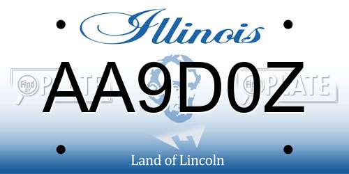 AA9D0Z Illinois License Plate