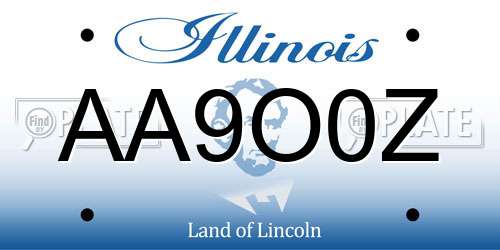 AA9O0Z Illinois License Plate