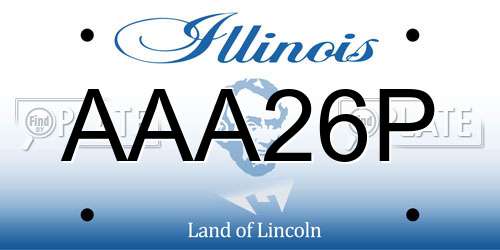 AAA26P Illinois License Plate