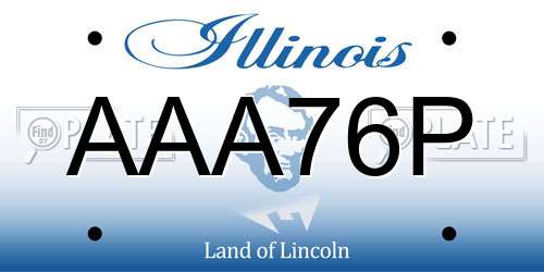 AAA76P Illinois License Plate