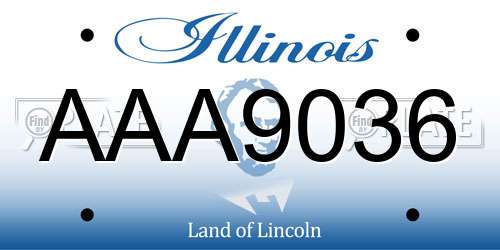 AAA9036 Illinois License Plate