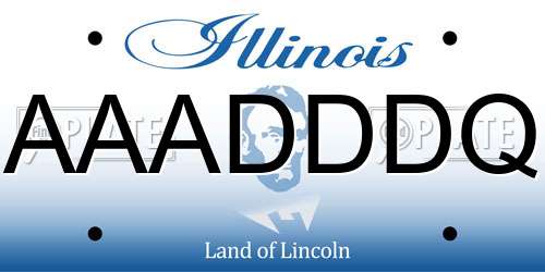 AAADDDQ Illinois License Plate