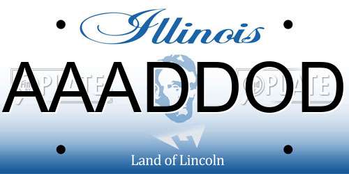 AAADDOD Illinois License Plate