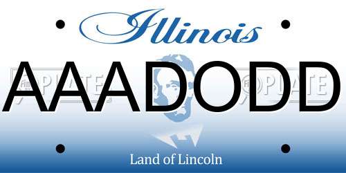 AAADODD Illinois License Plate
