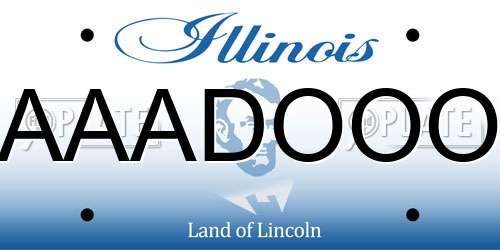 AAADOOO Illinois License Plate