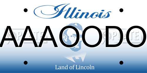 AAAOODO Illinois License Plate