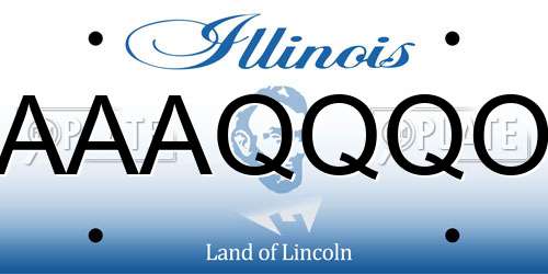 AAAQQQO Illinois License Plate