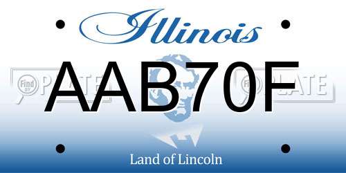 AAB70F Illinois License Plate