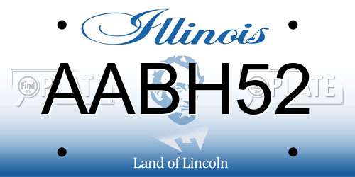 AABH52 Illinois License Plate