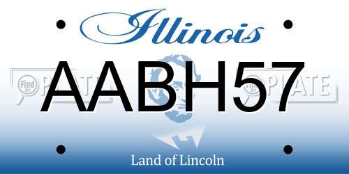 AABH57 Illinois License Plate