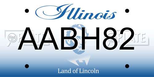 AABH82 Illinois License Plate