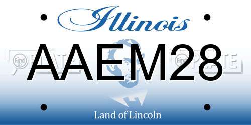 AAEM28 Illinois License Plate