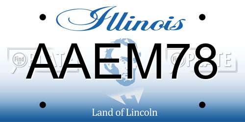 AAEM78 Illinois License Plate