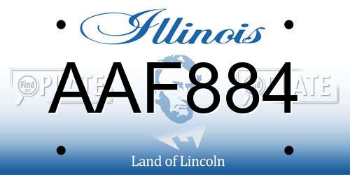 AAF884 Illinois License Plate
