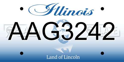 AAG3242 Illinois License Plate