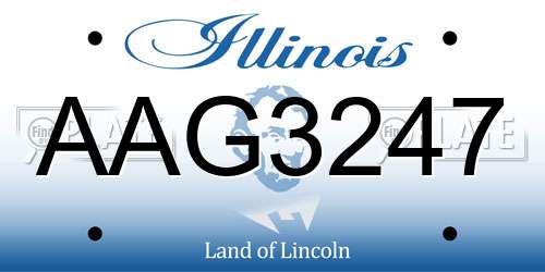AAG3247 Illinois License Plate