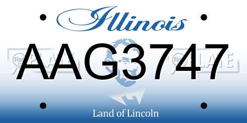 AAG3747 Illinois License Plate