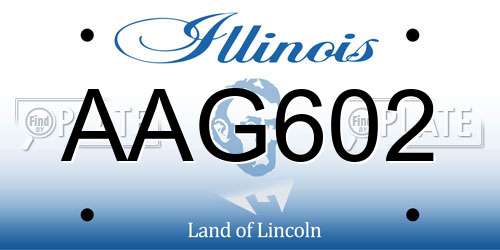 AAG602 Illinois License Plate