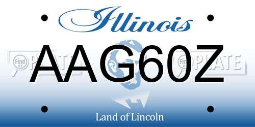 AAG60Z Illinois License Plate