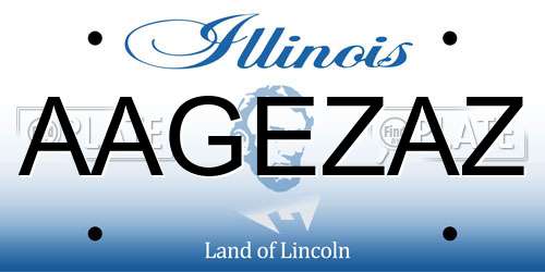AAGEZAZ Illinois License Plate