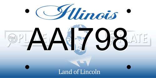 AAI798 Illinois License Plate