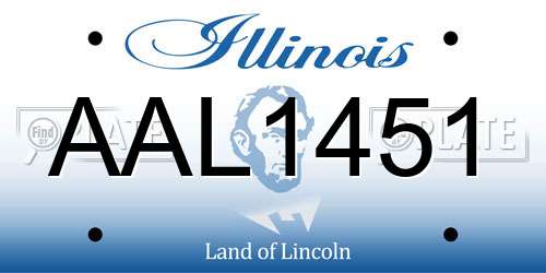 AAL1451 Illinois License Plate