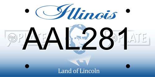 AAL281 Illinois License Plate