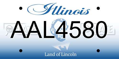AAL4580 Illinois License Plate