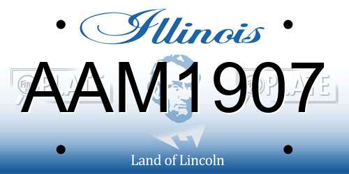 AAM1907 Illinois License Plate