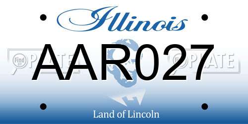 AAR027 Illinois License Plate