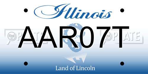 AAR07T Illinois License Plate