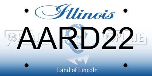 AARD22 Illinois License Plate