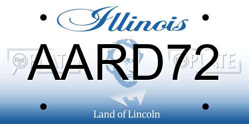 AARD72 Illinois License Plate