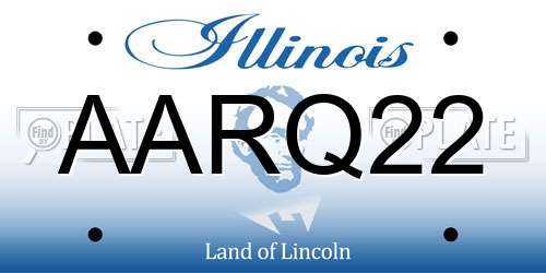 AARQ22 Illinois License Plate