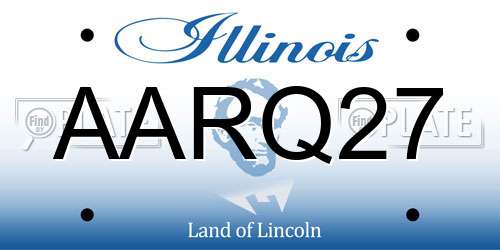AARQ27 Illinois License Plate