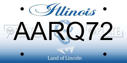 AARQ72 Illinois License Plate
