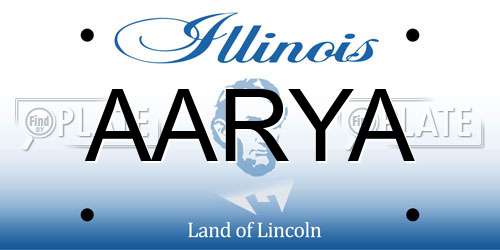 AARYA Illinois License Plate