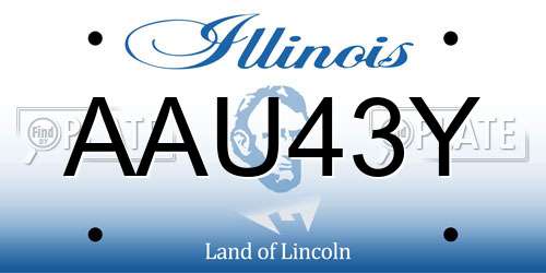AAU43Y Illinois License Plate