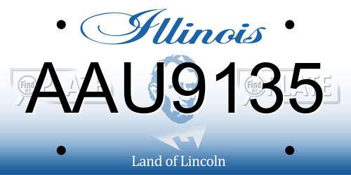 AAU9135 Illinois License Plate