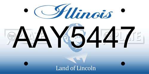 AAY5447 Illinois License Plate