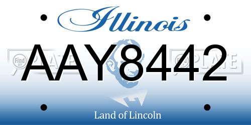AAY8442 Illinois License Plate