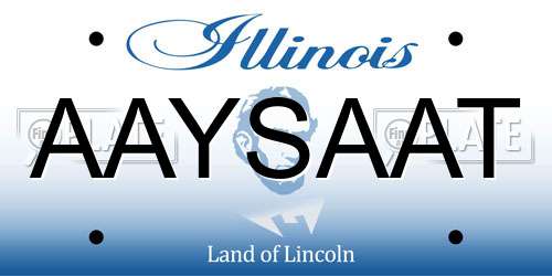 AAYSAAT Illinois License Plate