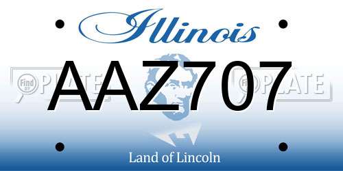 AAZ707 Illinois License Plate