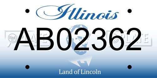 AB02362 Illinois License Plate